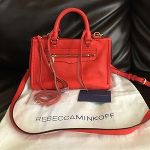 Rebecca Minkoff micro Reagan satchel in red - EUC